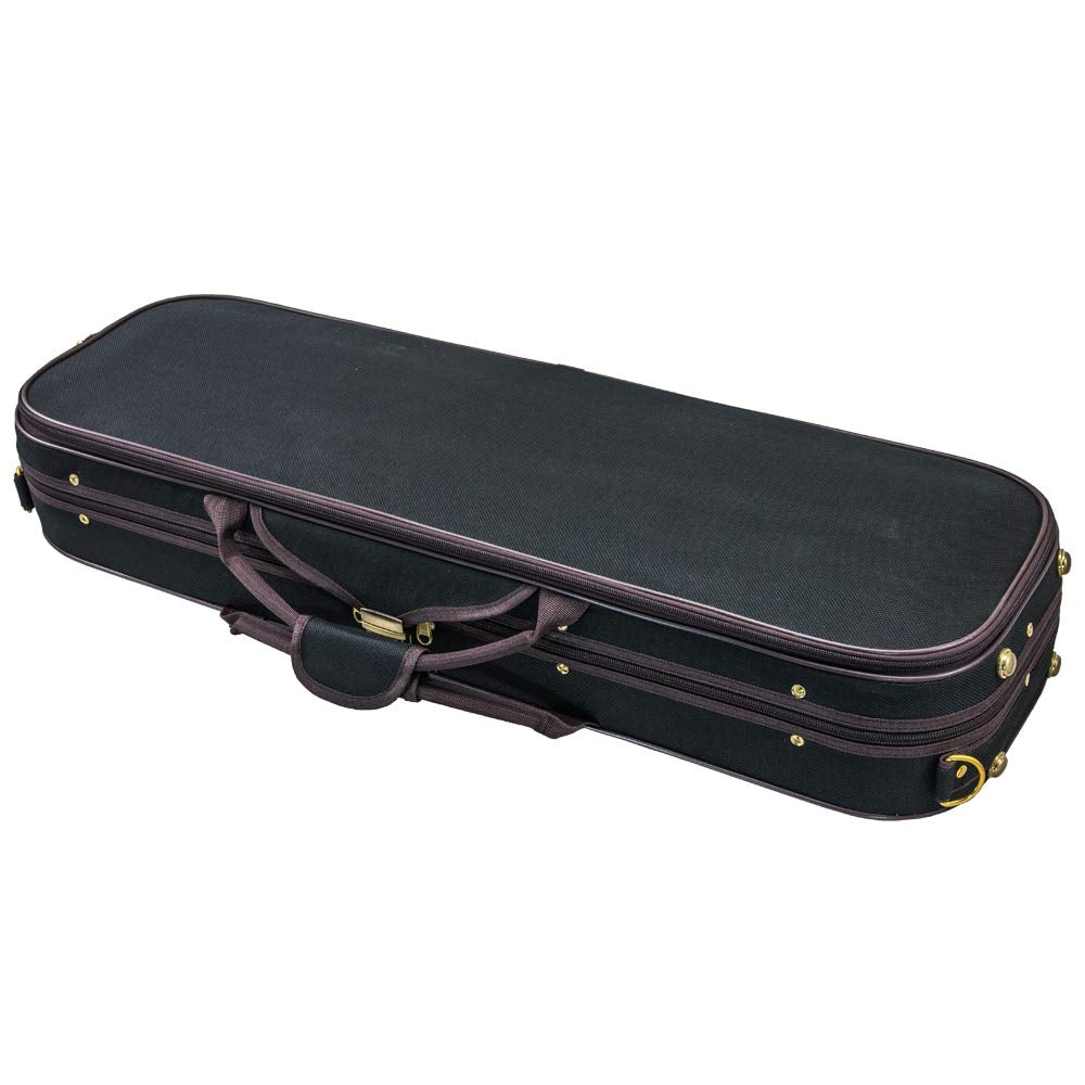 Sky 4/4 Full Size Violin Oblong Case Lightweight With Hygrometer Black/Brown Khaki